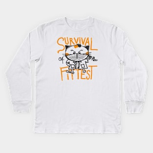 Survival of the fittest Kids Long Sleeve T-Shirt